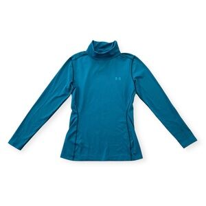 Under Armour ColdGear Mock Neck Long Sleeve Base Layer Teal, Size M